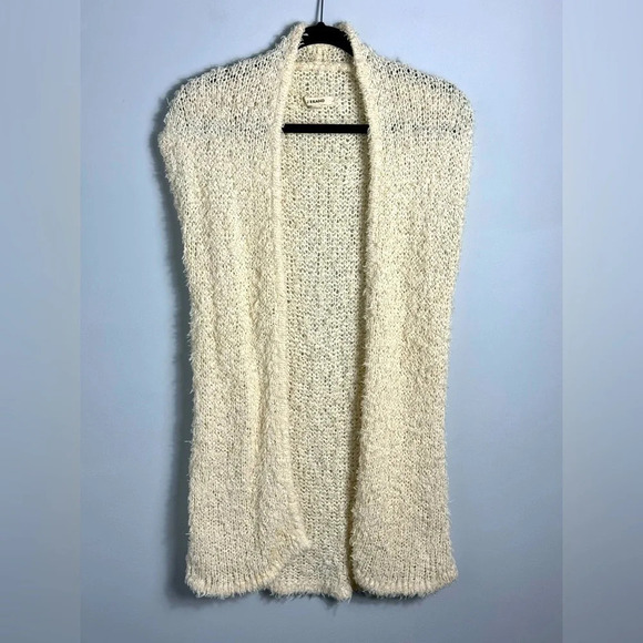 J BRAND women’s open front fuzzy loose knit vest size Small - Picture 1 of 8